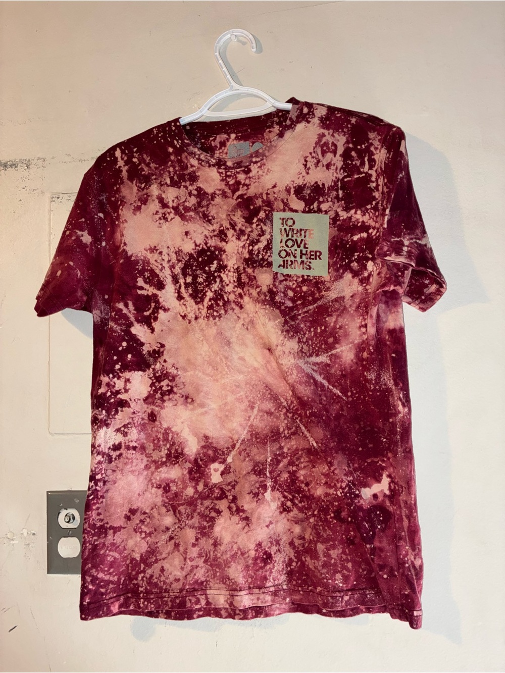 To Write Love On Her Arms Bleach Dye Graphic Tee Hope Is Defiant Small